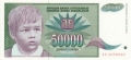 Yugoslavia From 1971 50,000 Dinara, 1992